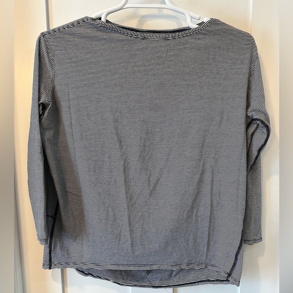 Lululemon Back in Action LS - black/white mini stripes